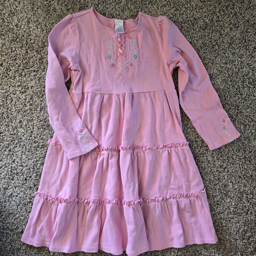 Gymboree Pink Long Sleeve Dress with Embroidery